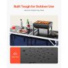 Camping Kitchen Table, Folding Outdoor Cooking Table, 3 Adjustable Height, Aluminum Lightweight Portable Cook Station with Storage Organizer