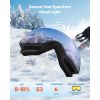 Frameless Ski Goggles, Magnet Cylindrical Lens with Dark Blue Revo Coating, OTG Anti fog Snow Goggles for Men Women, TPU Frame & Ventilation Structure