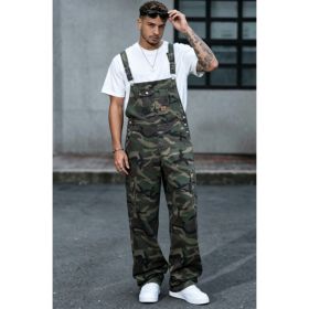 Camo Overalls Men Big And Tall Plus Size Loose Fit Cargo Workwear Bib Overalls US Ready Stock (Option: SL4285XL)