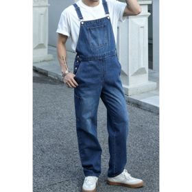 Mens Blue Jean Overalls Relaxed Fit Denim Bib Dungarees Casual Vintage Workwear US Warehouse Stock (Option: L400S)