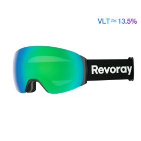 Passion M3 Ski Goggles with Spherical Panoramic Lens And Magnetics Lens Changing (Color: Black Strap + Green Lens)