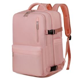 Travel Backpack for Women, 15.6 Inch Laptop Backpack with USB Charging Hole, College Bookbag, Large Capacity Black Computer Backpacks for Work (Color: Pink)